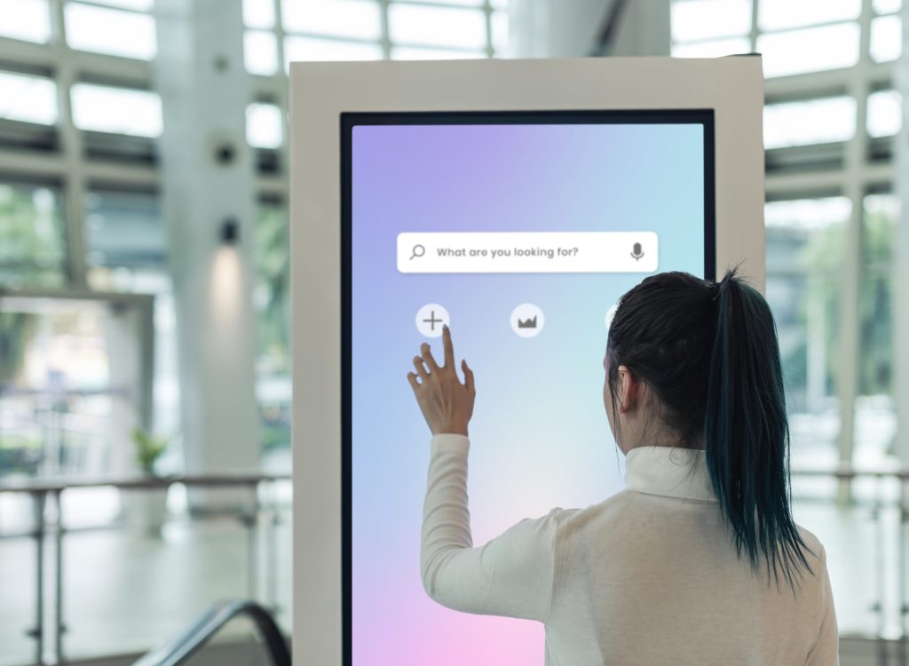 Information screen  at a shopping mall